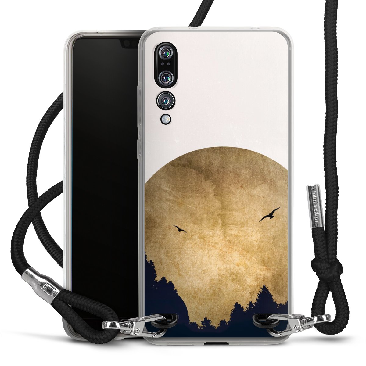 Deux oiseaux et la lune