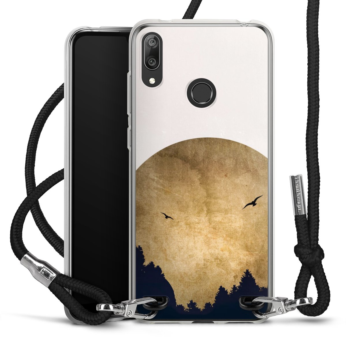 Deux oiseaux et la lune