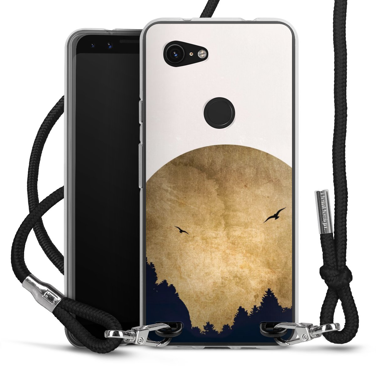 Deux oiseaux et la lune