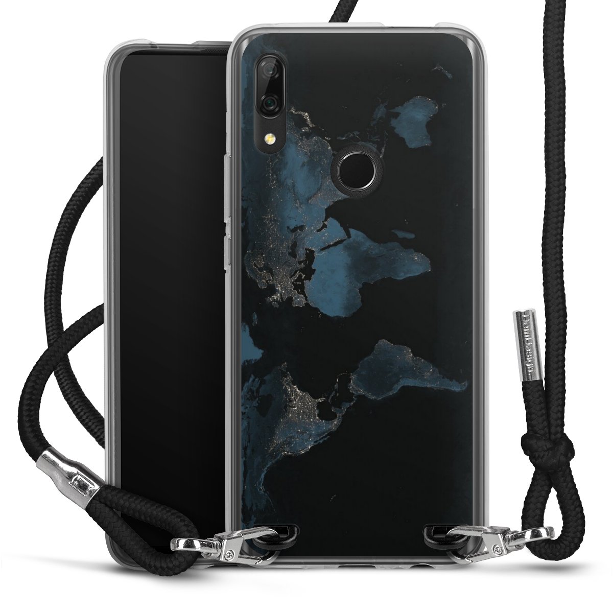 Mappa del mondo con luce notturna