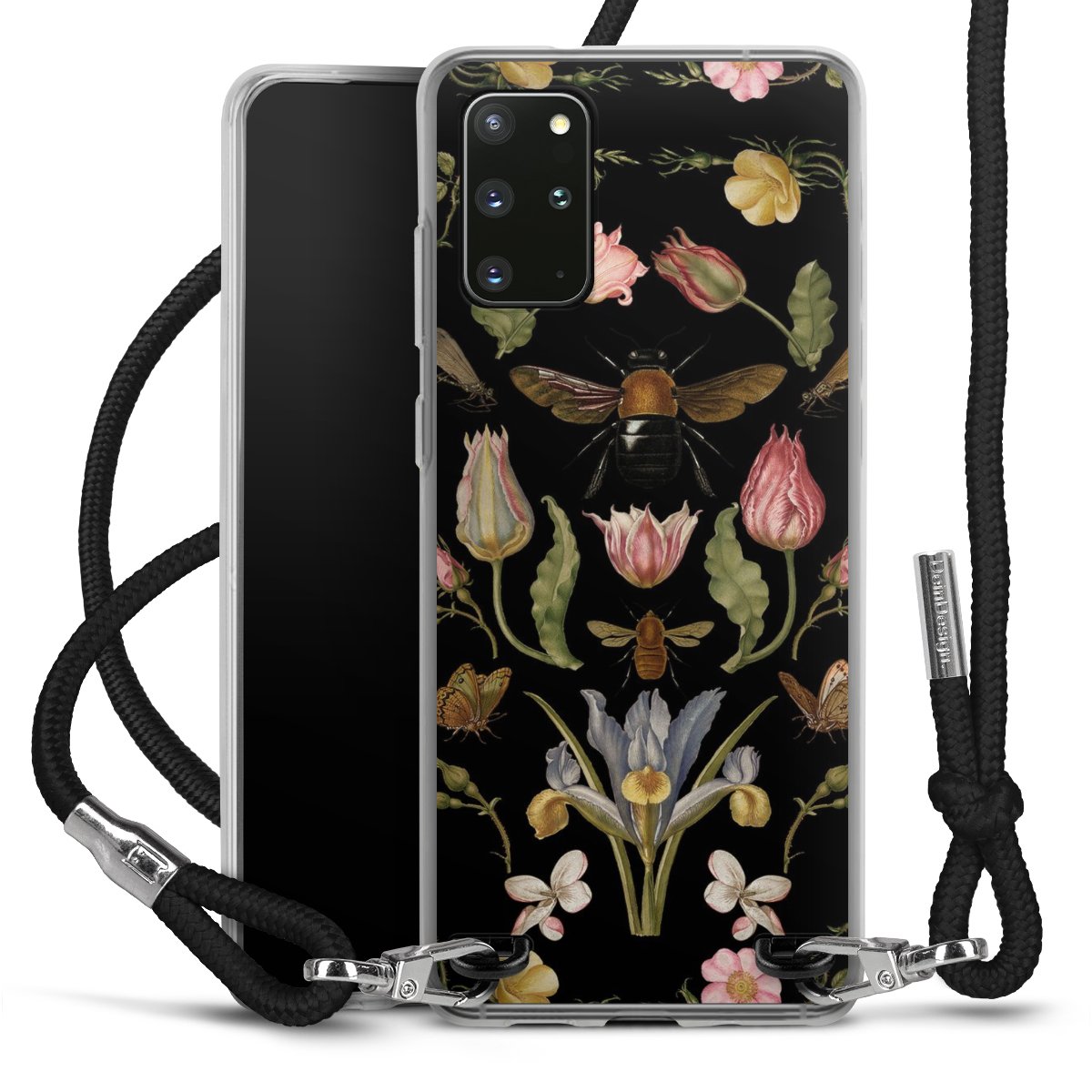 Fleurs Sauvages et Abeilles Fond Noir