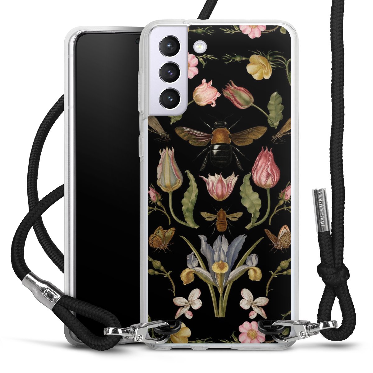 Fleurs Sauvages et Abeilles Fond Noir