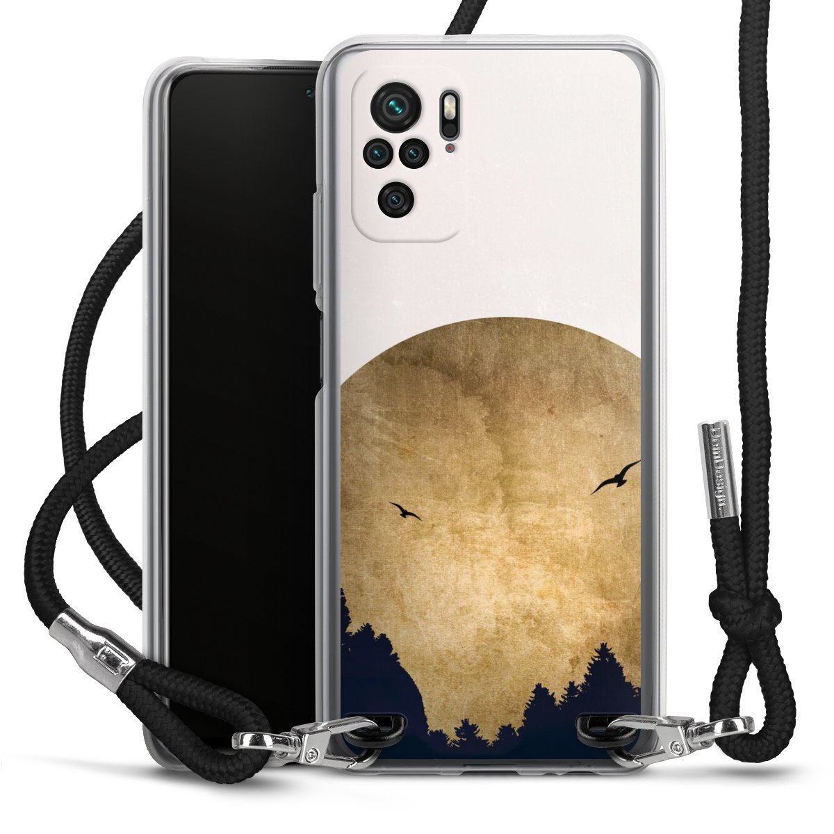 Deux oiseaux et la lune