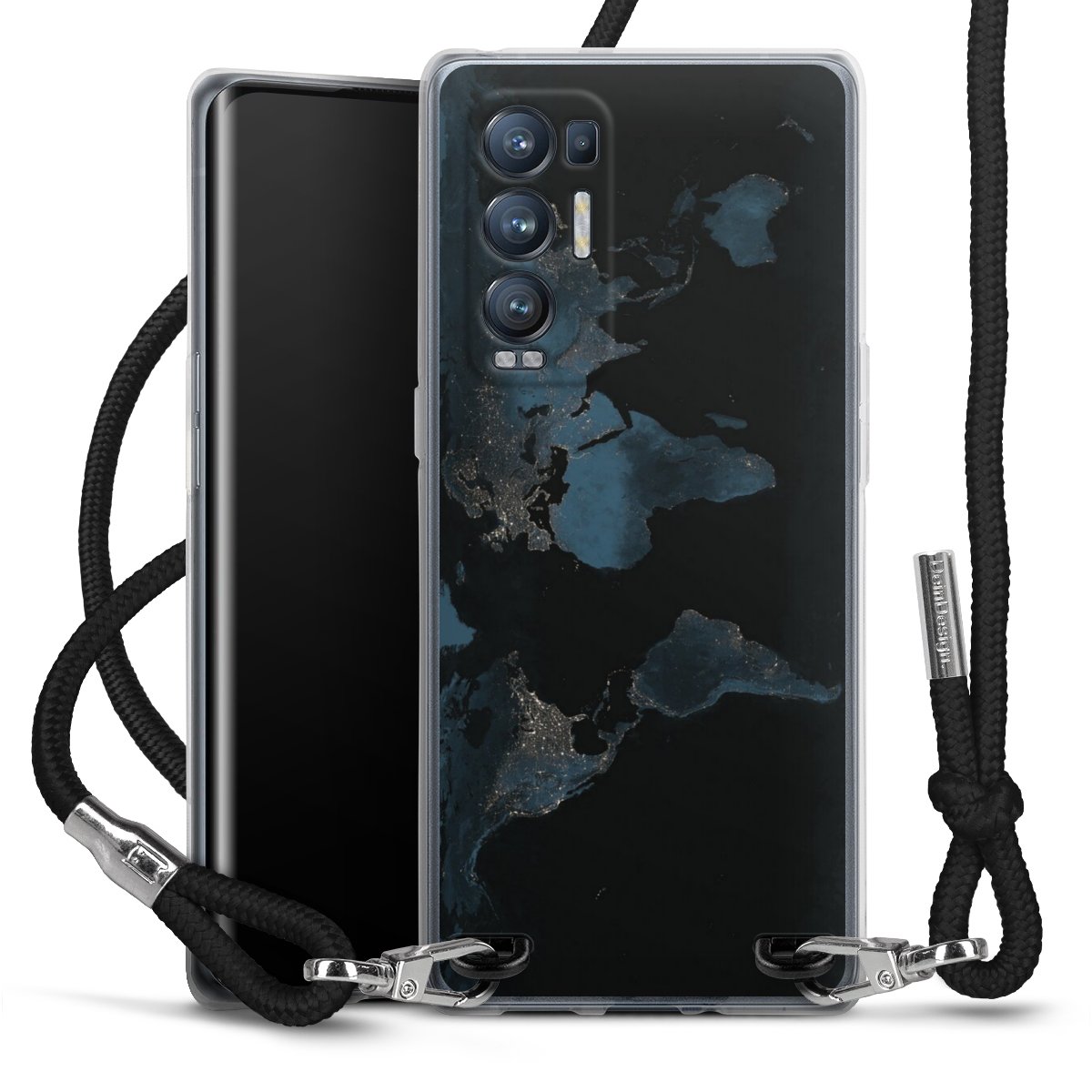 Mappa del mondo con luce notturna