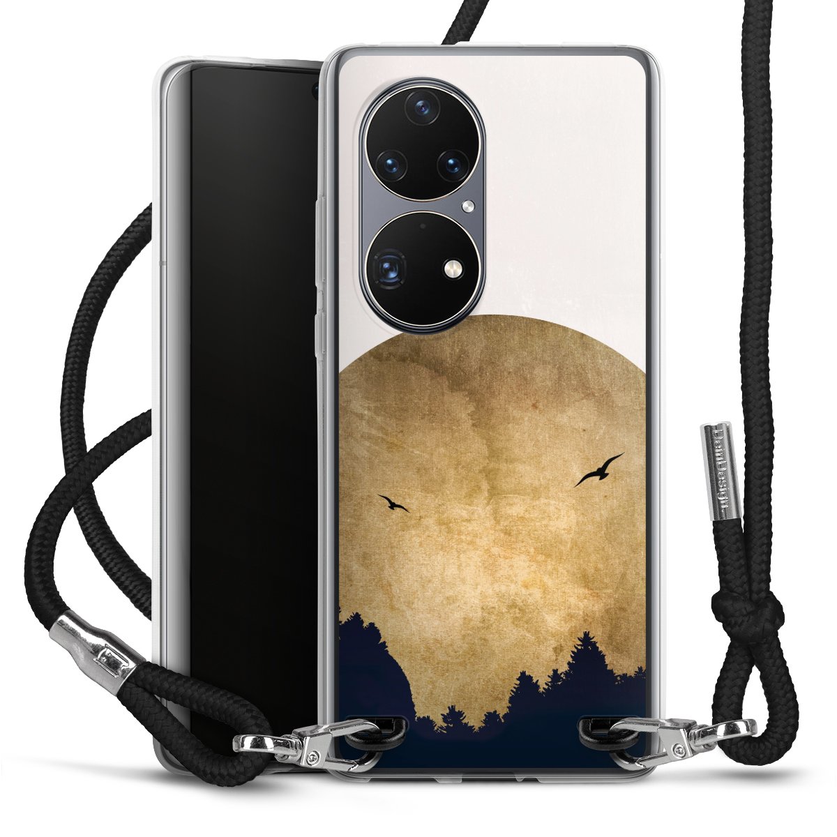 Deux oiseaux et la lune