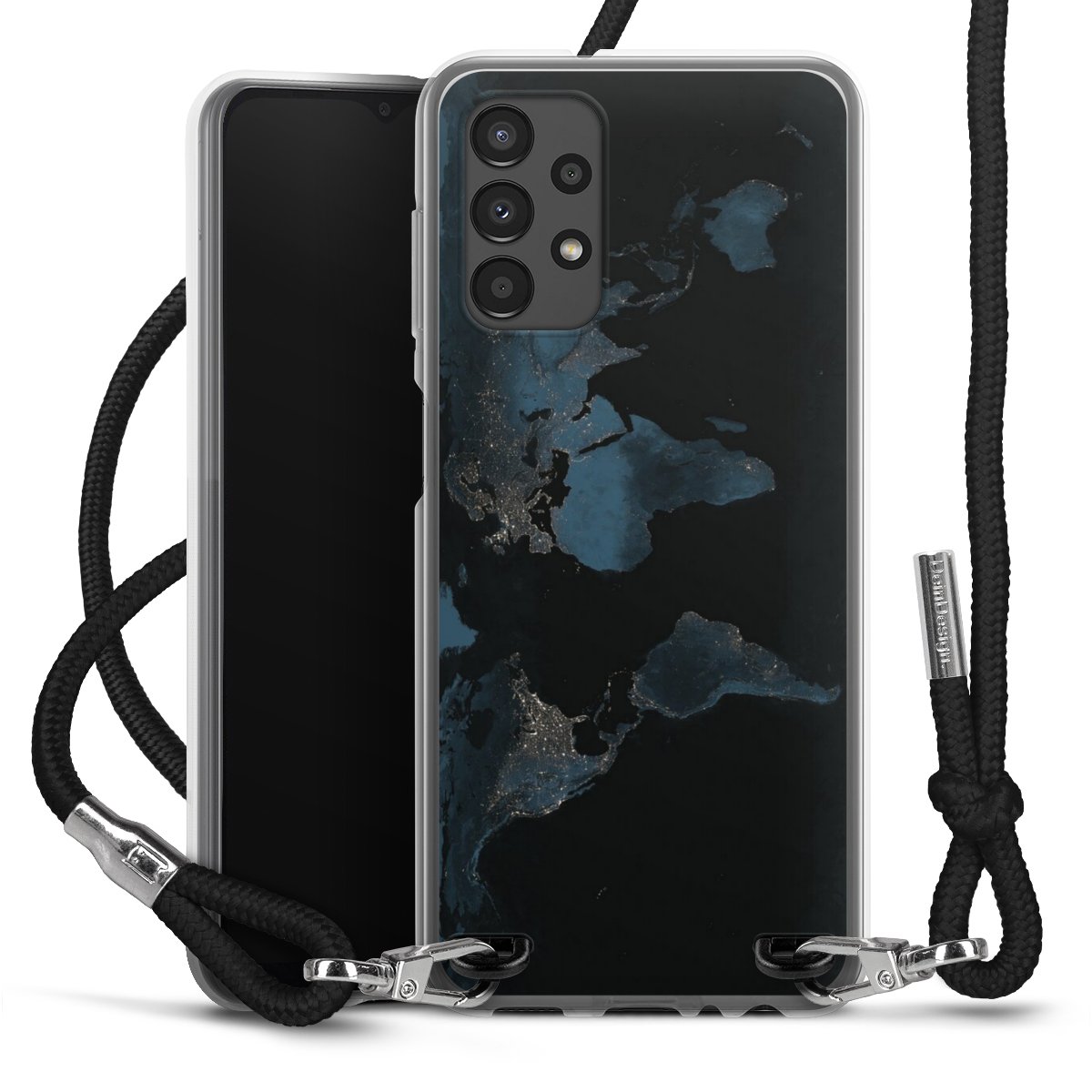 Mappa del mondo con luce notturna