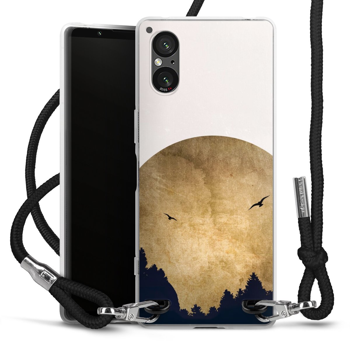 Deux oiseaux et la lune