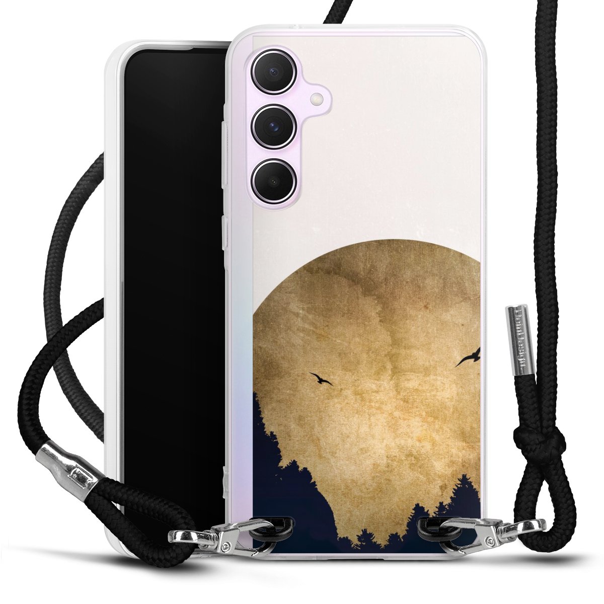 Deux oiseaux et la lune