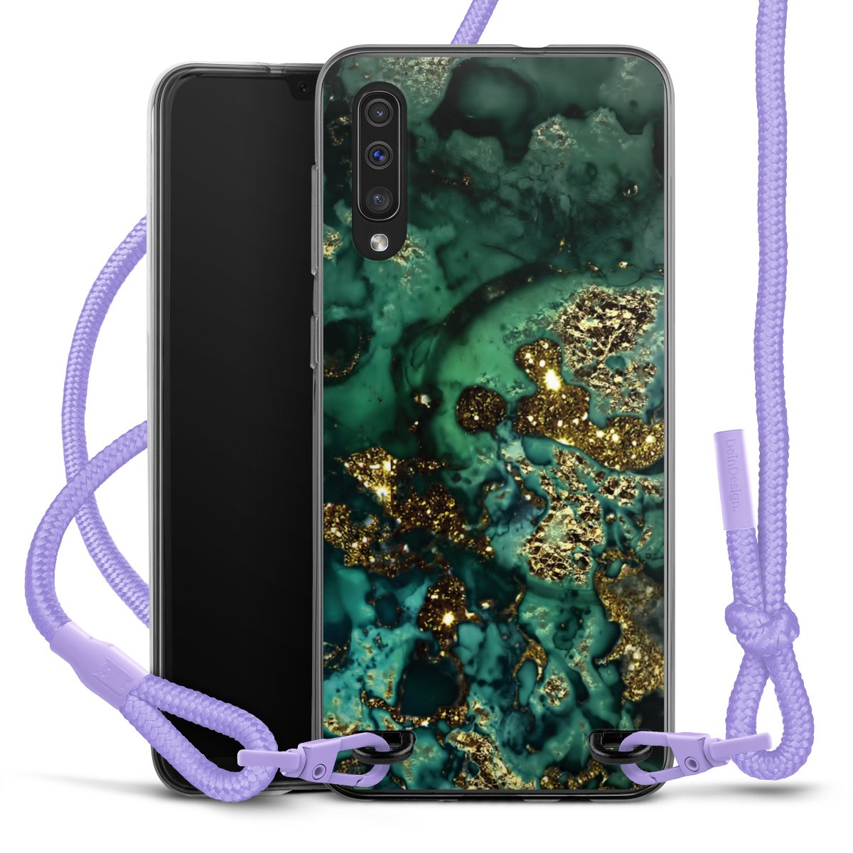 Aspetto marmorizzato ciano glitterato