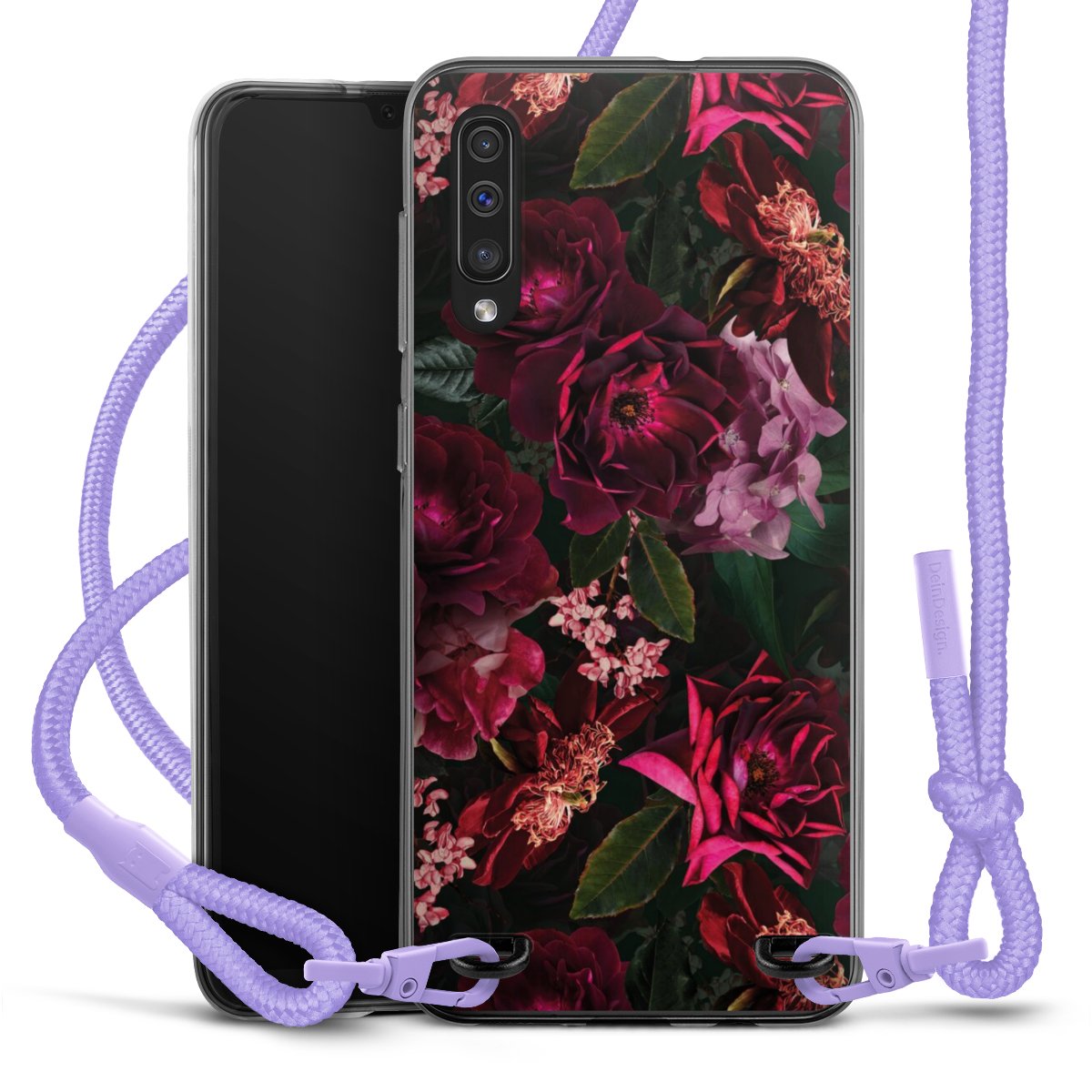 Fleurs rouge foncé et roses