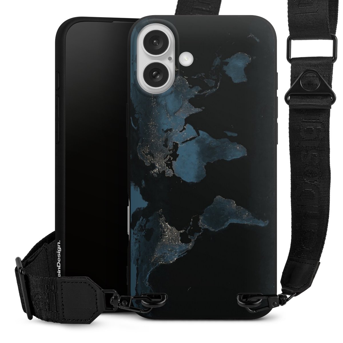 Mappa del mondo con luce notturna