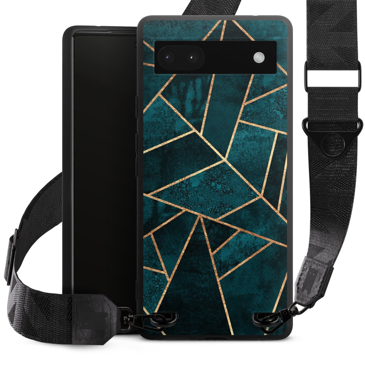 Imprimé or pierre sarcelle profond