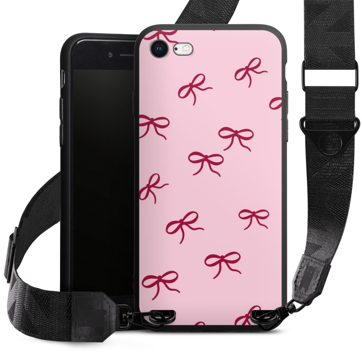 Schleifen Muster Rot Pink