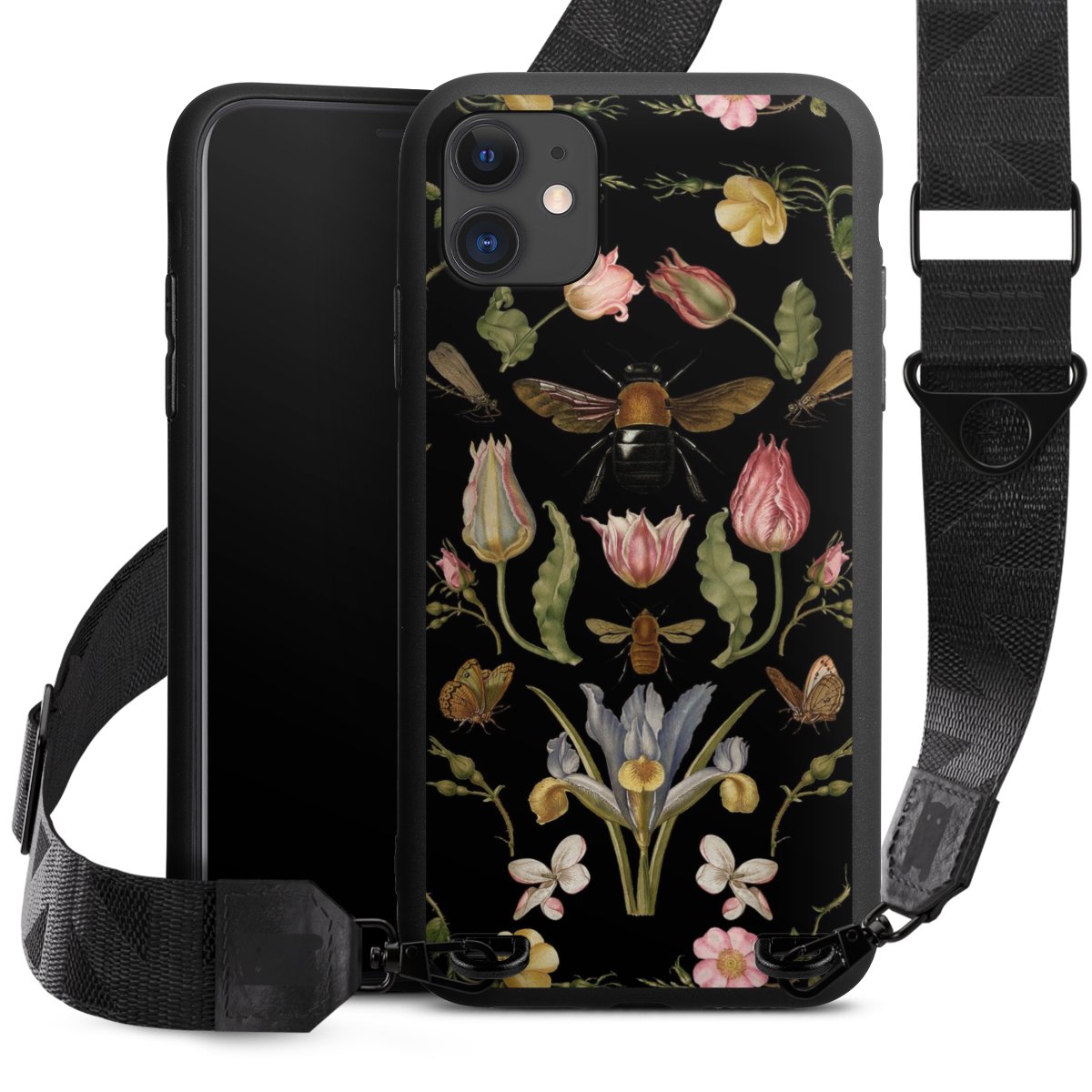 Wildblumen und Biene Schwarz