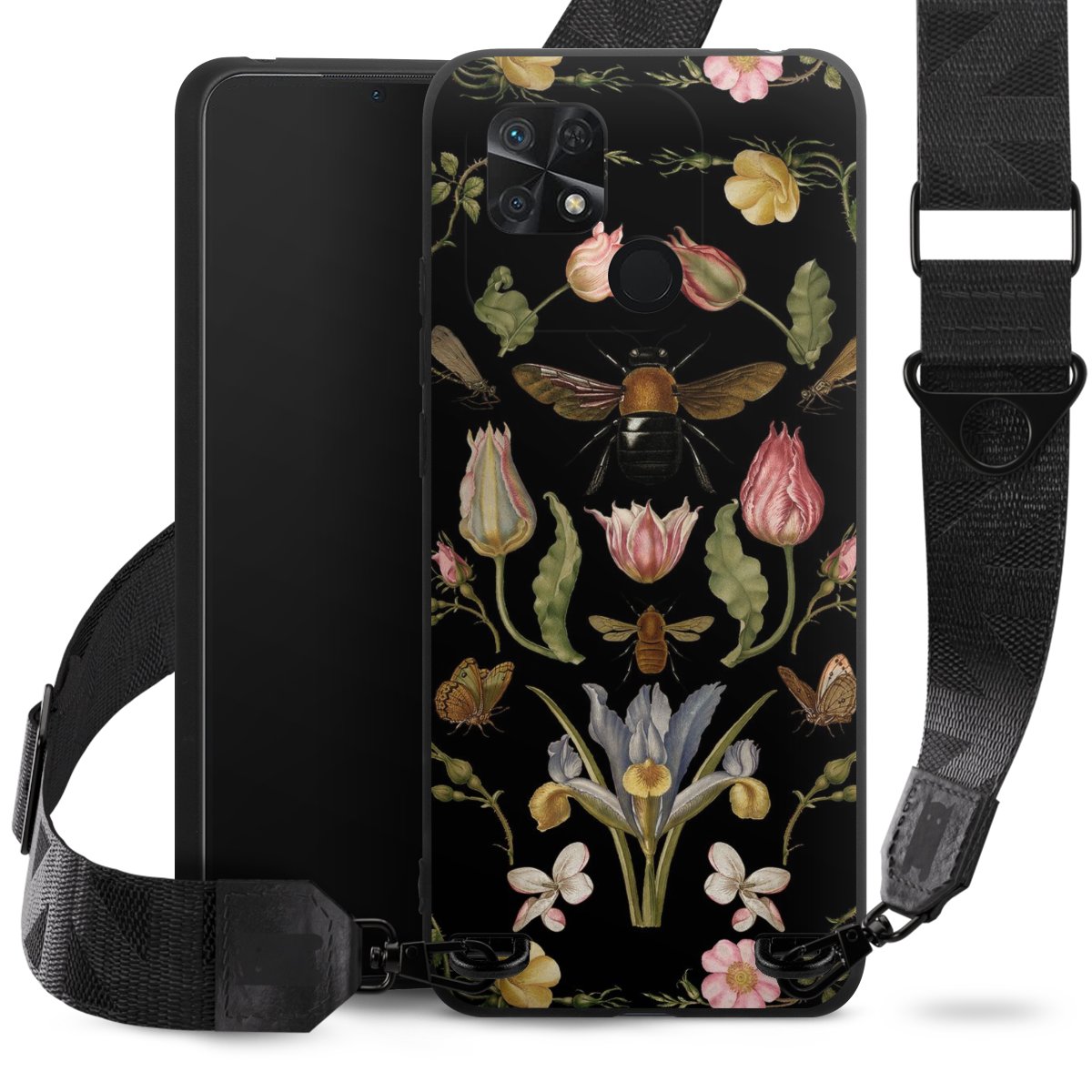 Wildblumen und Biene Schwarz