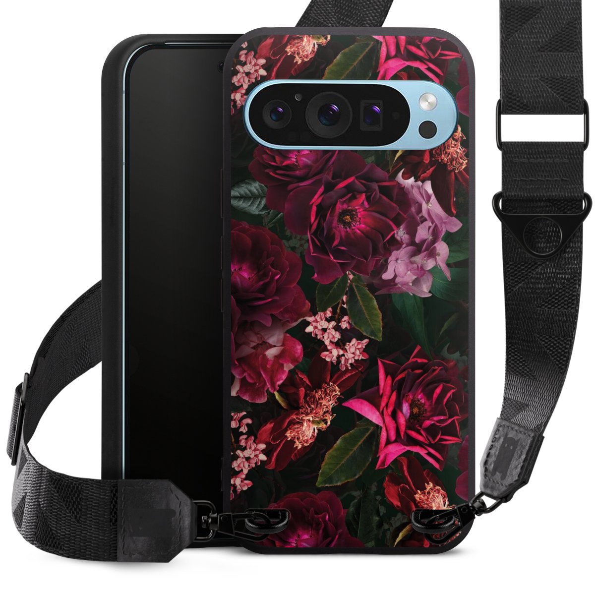 Dunkelrote und rosa Blüten