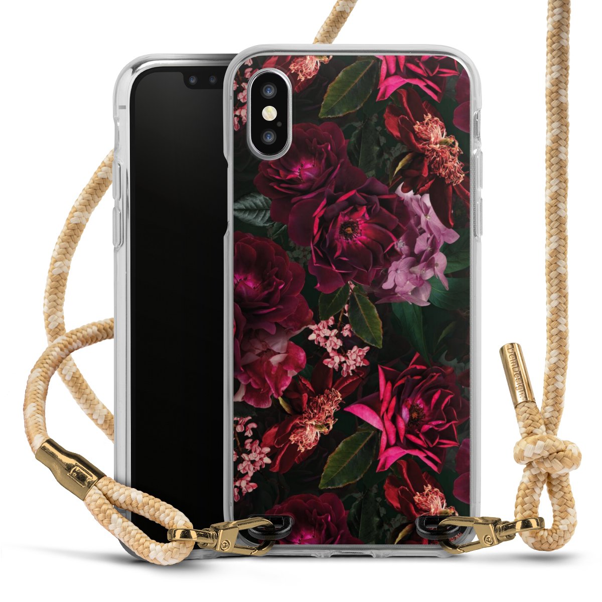 Dunkelrote und rosa Blüten