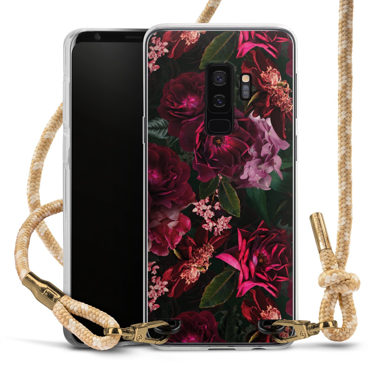 Dunkelrote und rosa Blüten