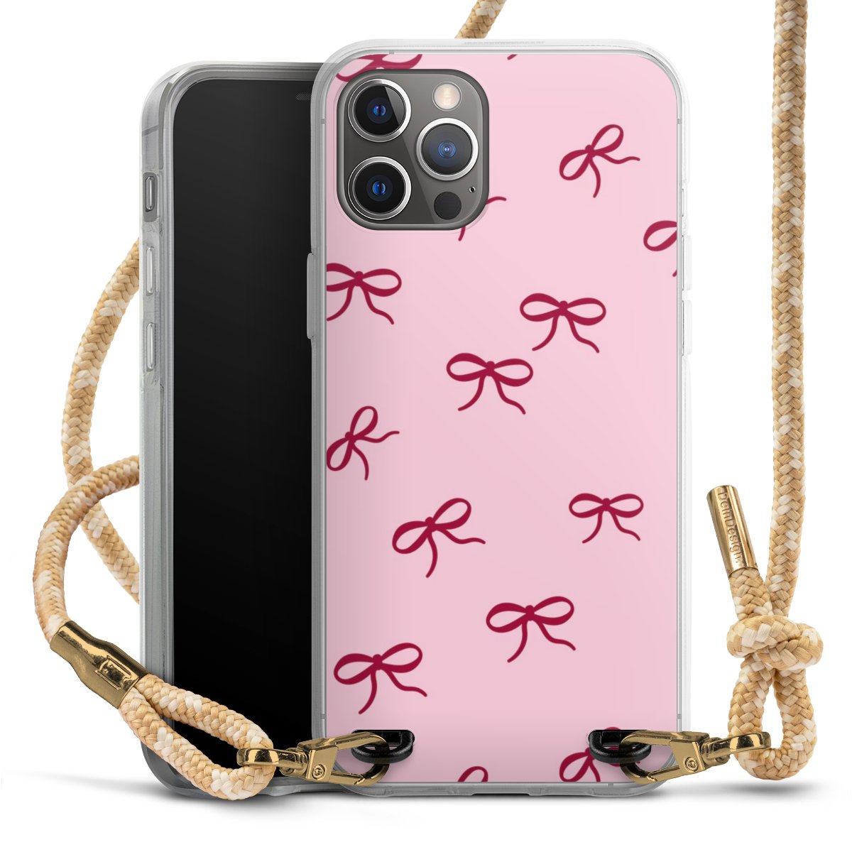 Schleifen Muster Rot Pink