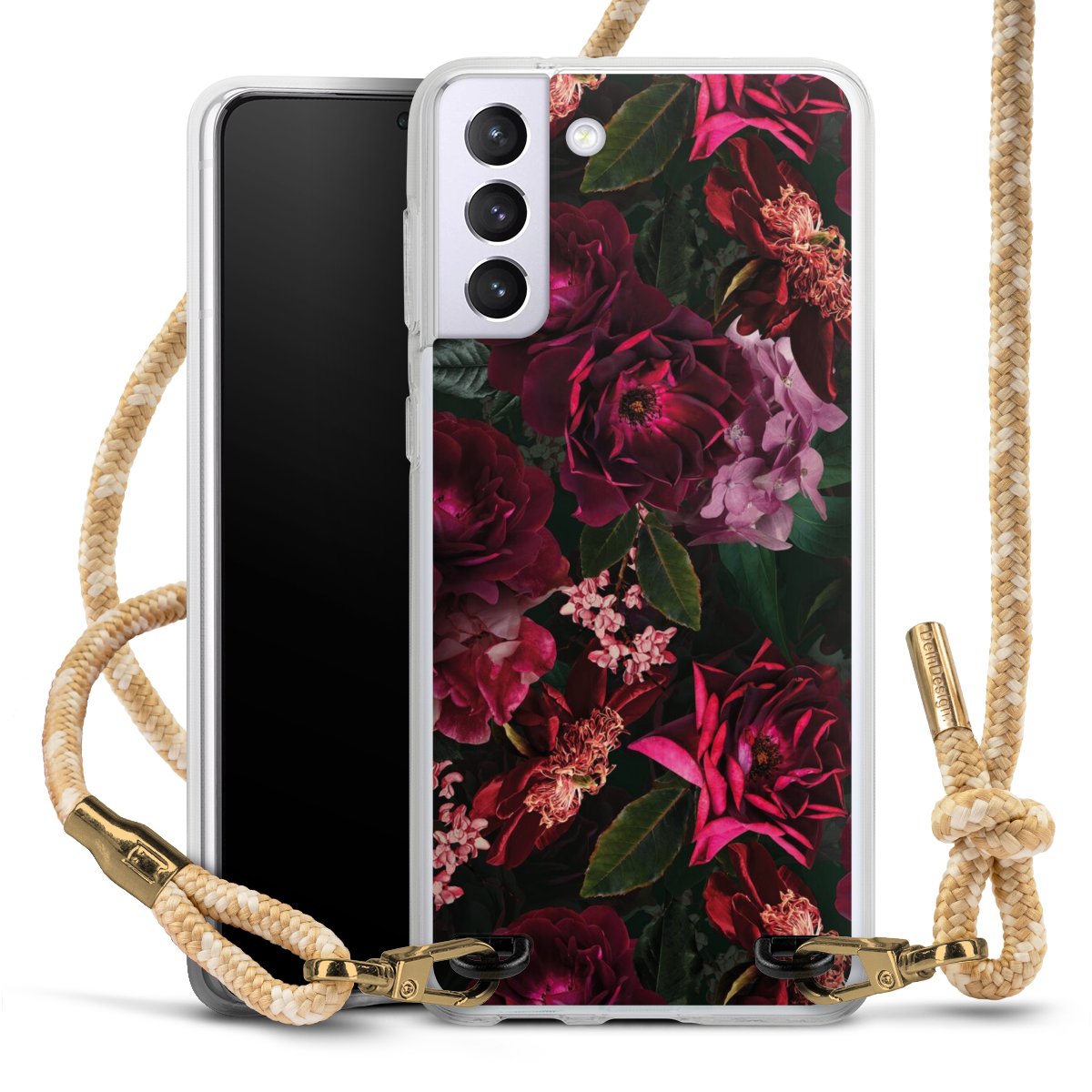 Dunkelrote und rosa Blüten