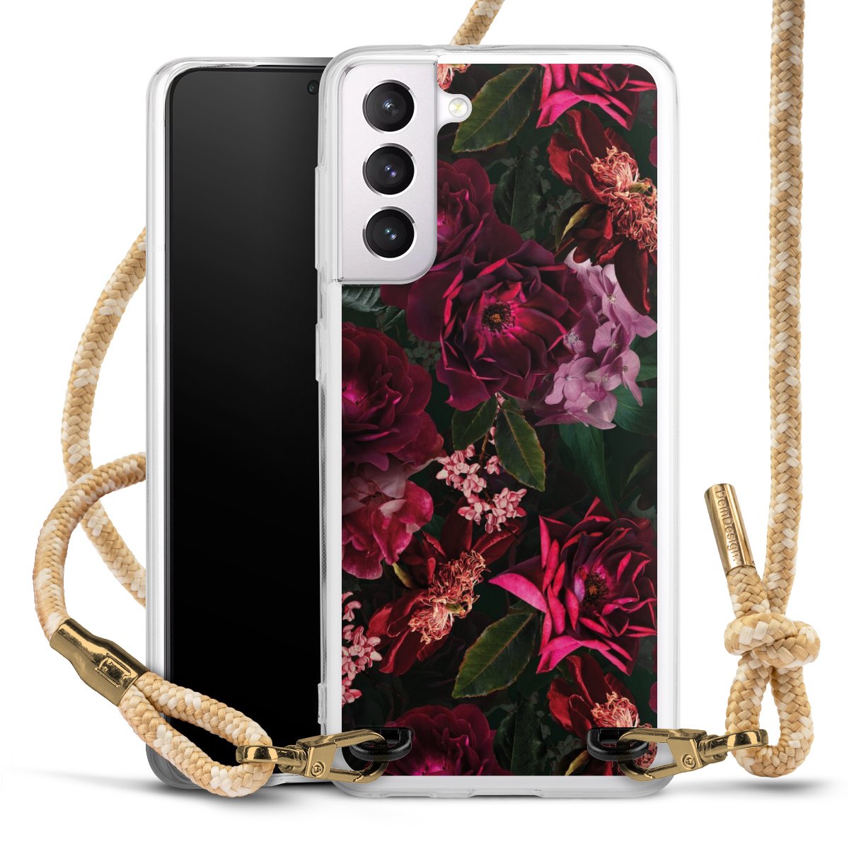 Dunkelrote und rosa Blüten