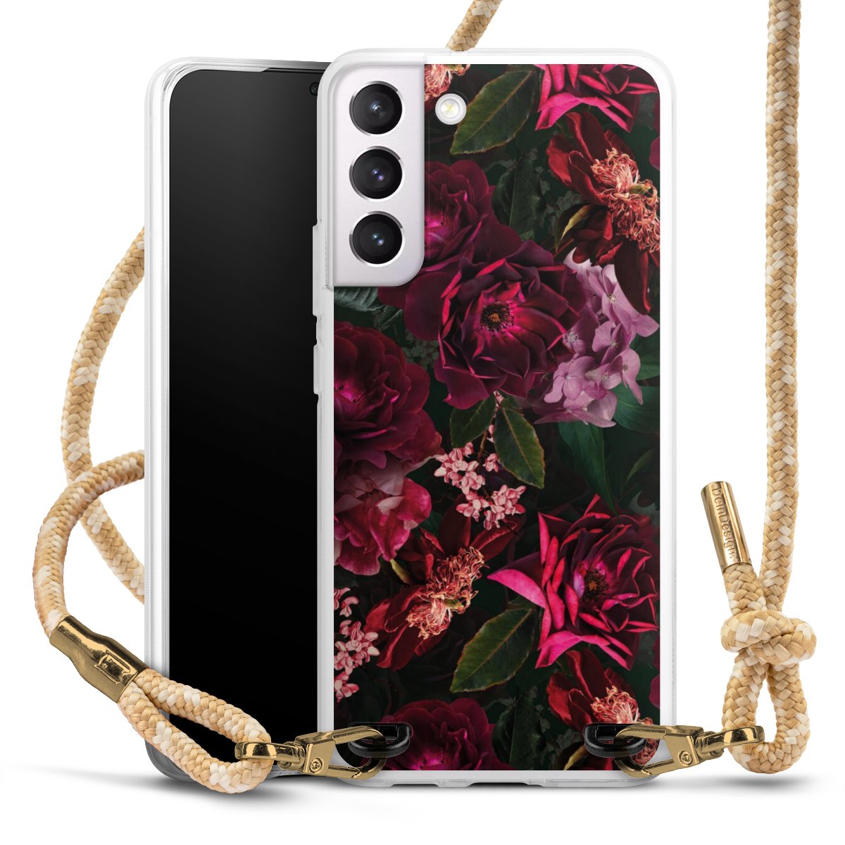 Dunkelrote und rosa Blüten