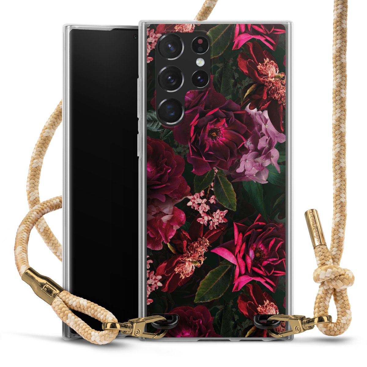 Dunkelrote und rosa Blüten