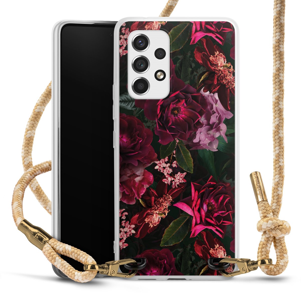 Dunkelrote und rosa Blüten