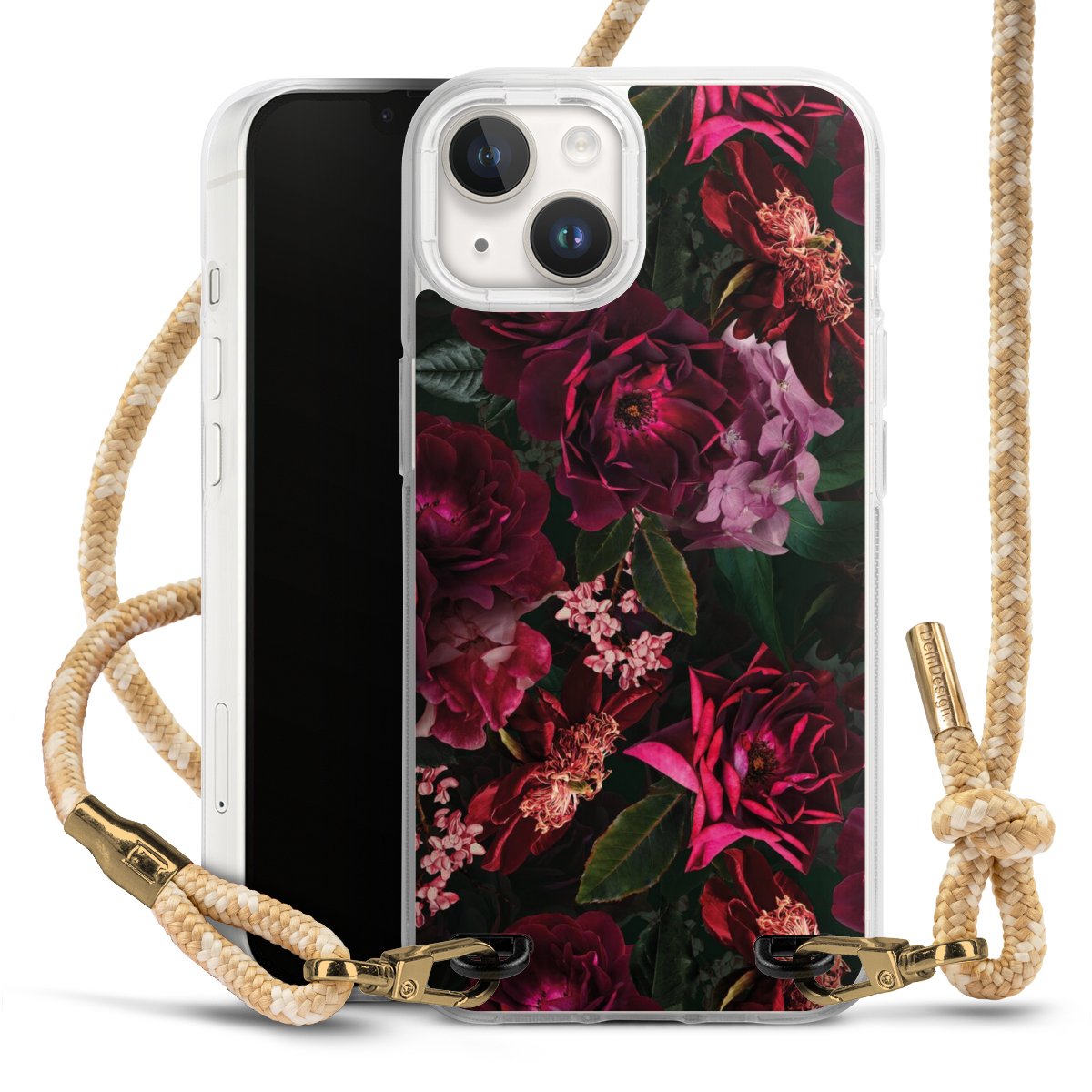 Dunkelrote und rosa Blüten