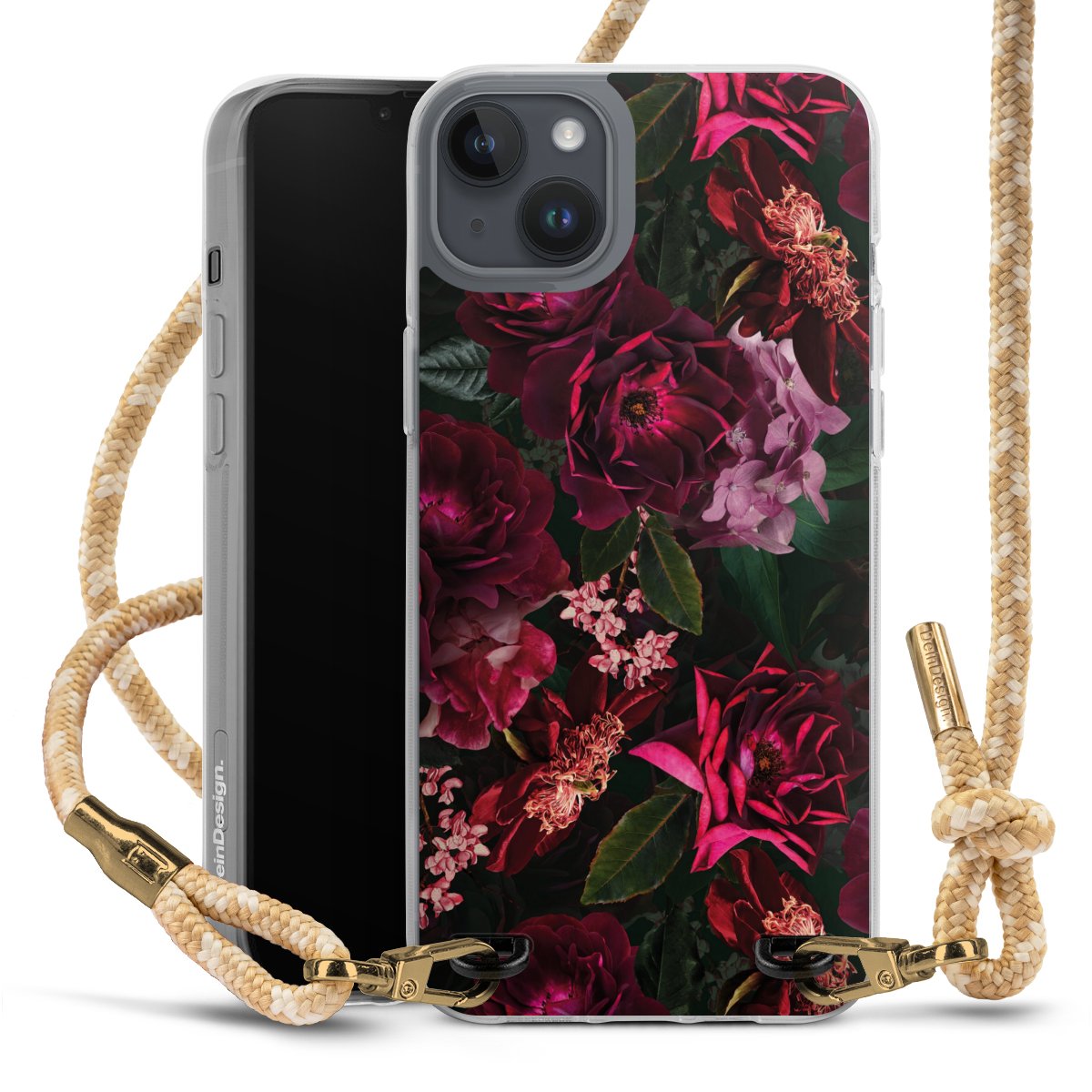 Dunkelrote und rosa Blüten