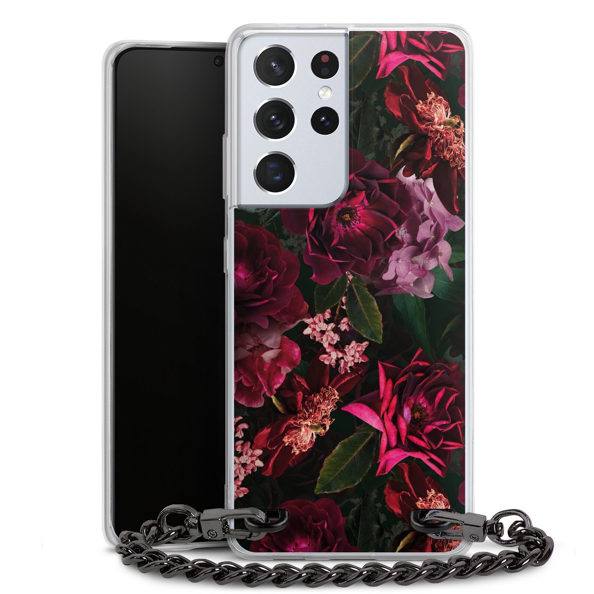 Dunkelrote und rosa Blüten
