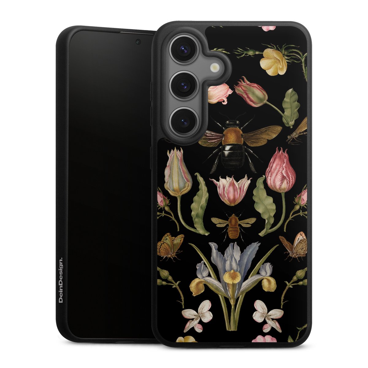 Wildblumen und Biene Schwarz