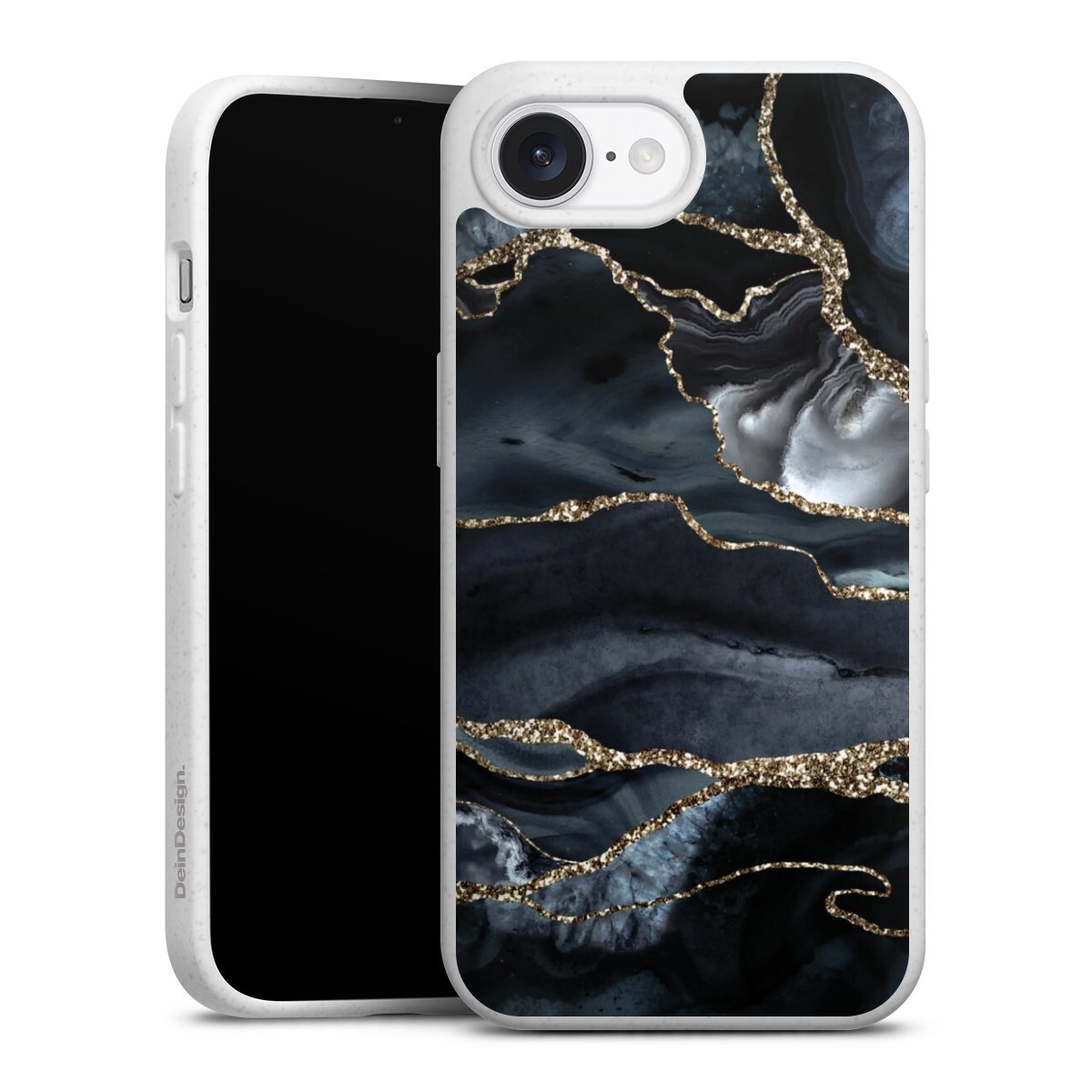 Dunkler Marmor Gold Glitzerlook