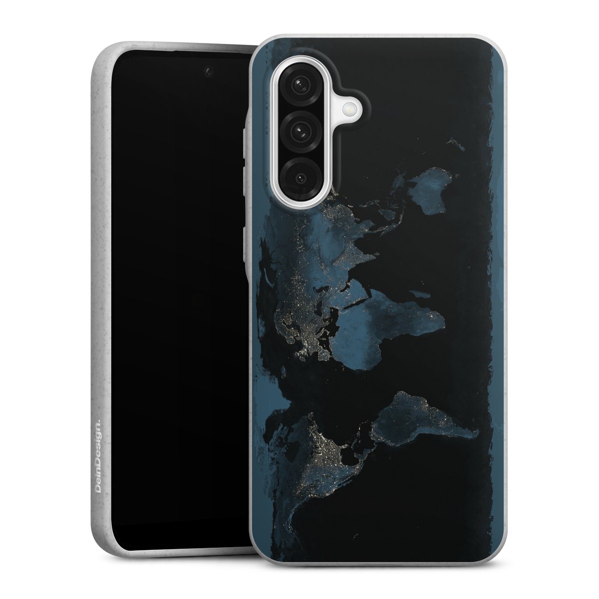 Mappa del mondo con luce notturna