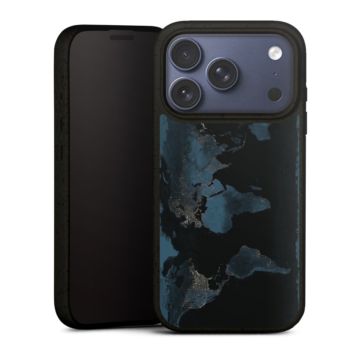 Mappa del mondo con luce notturna