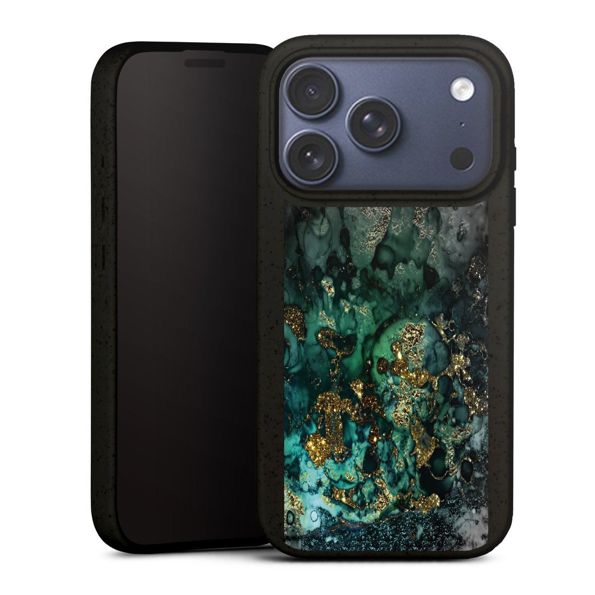 Aspetto marmorizzato ciano glitterato