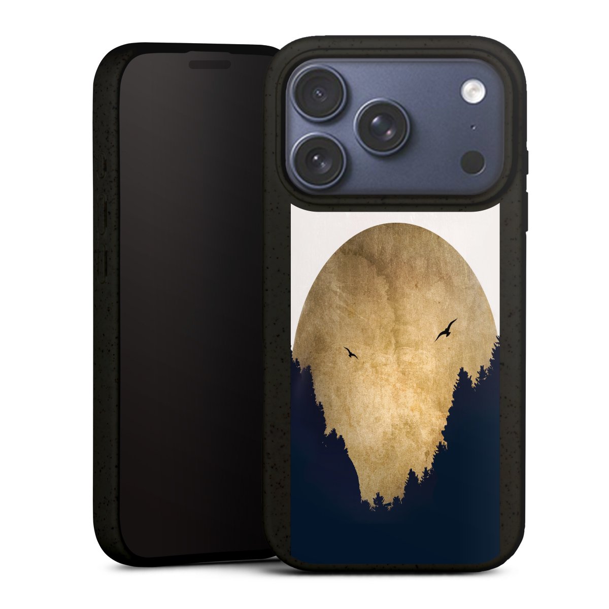 Deux oiseaux et la lune