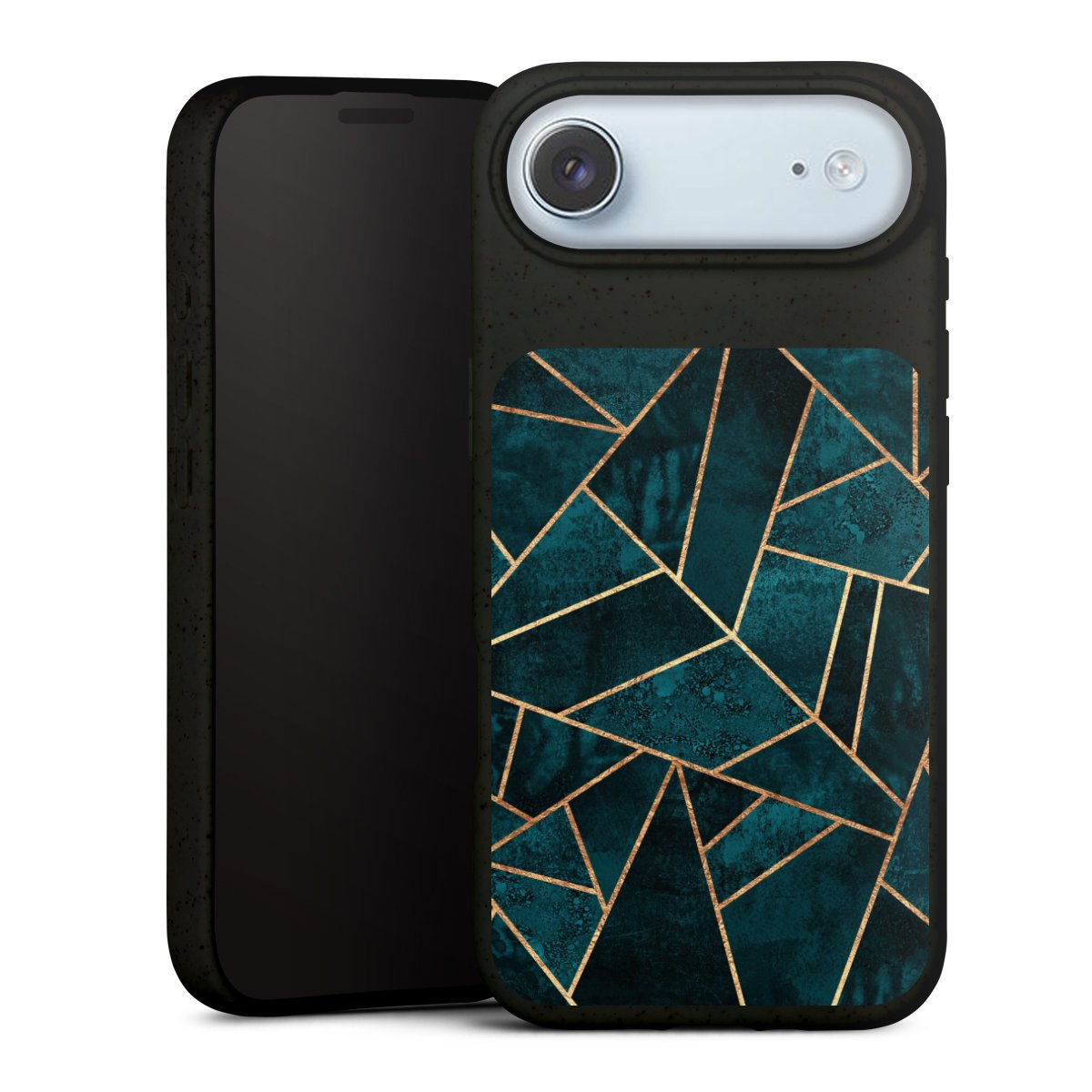 Tief Blaugrün Stein Gold Druck