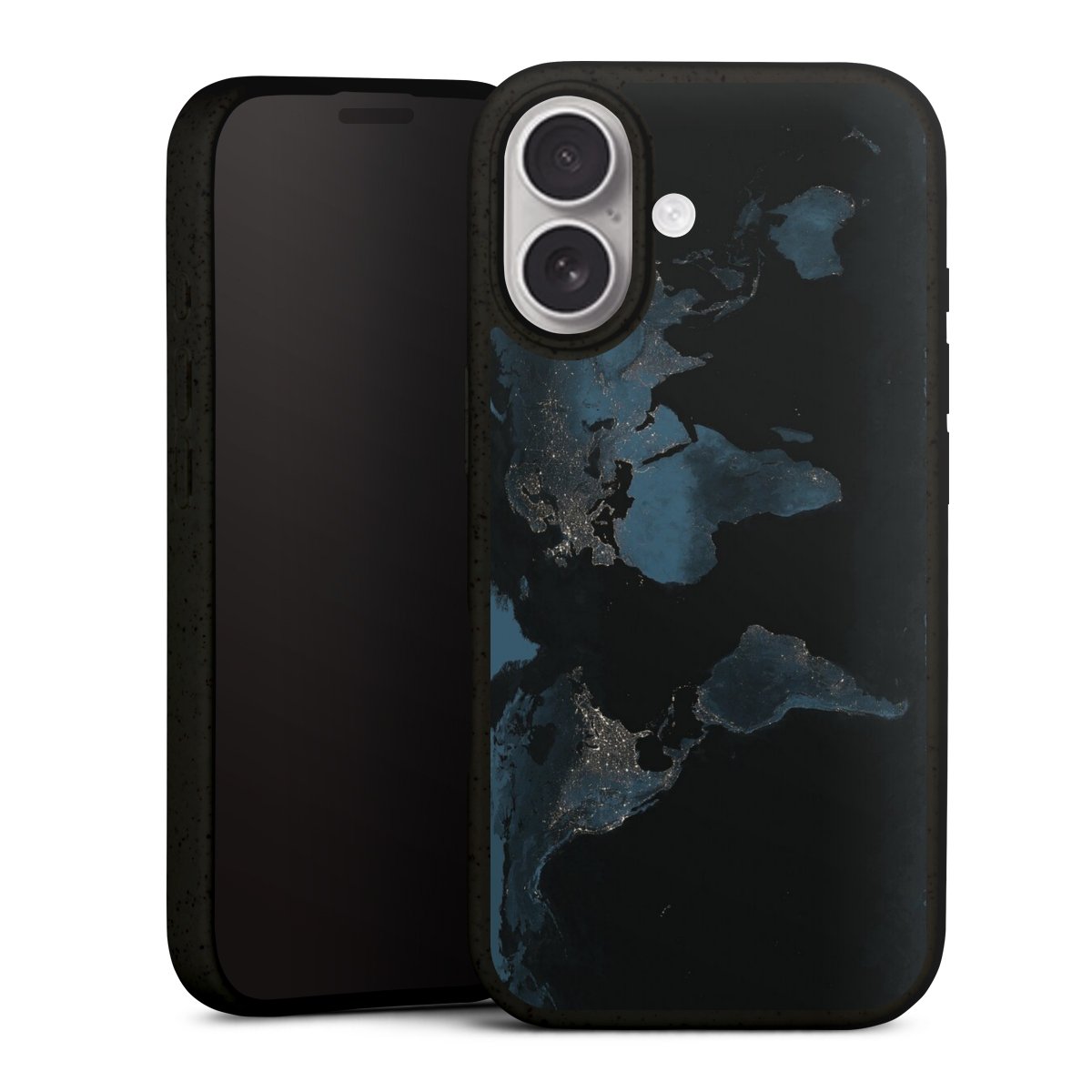 Mappa del mondo con luce notturna