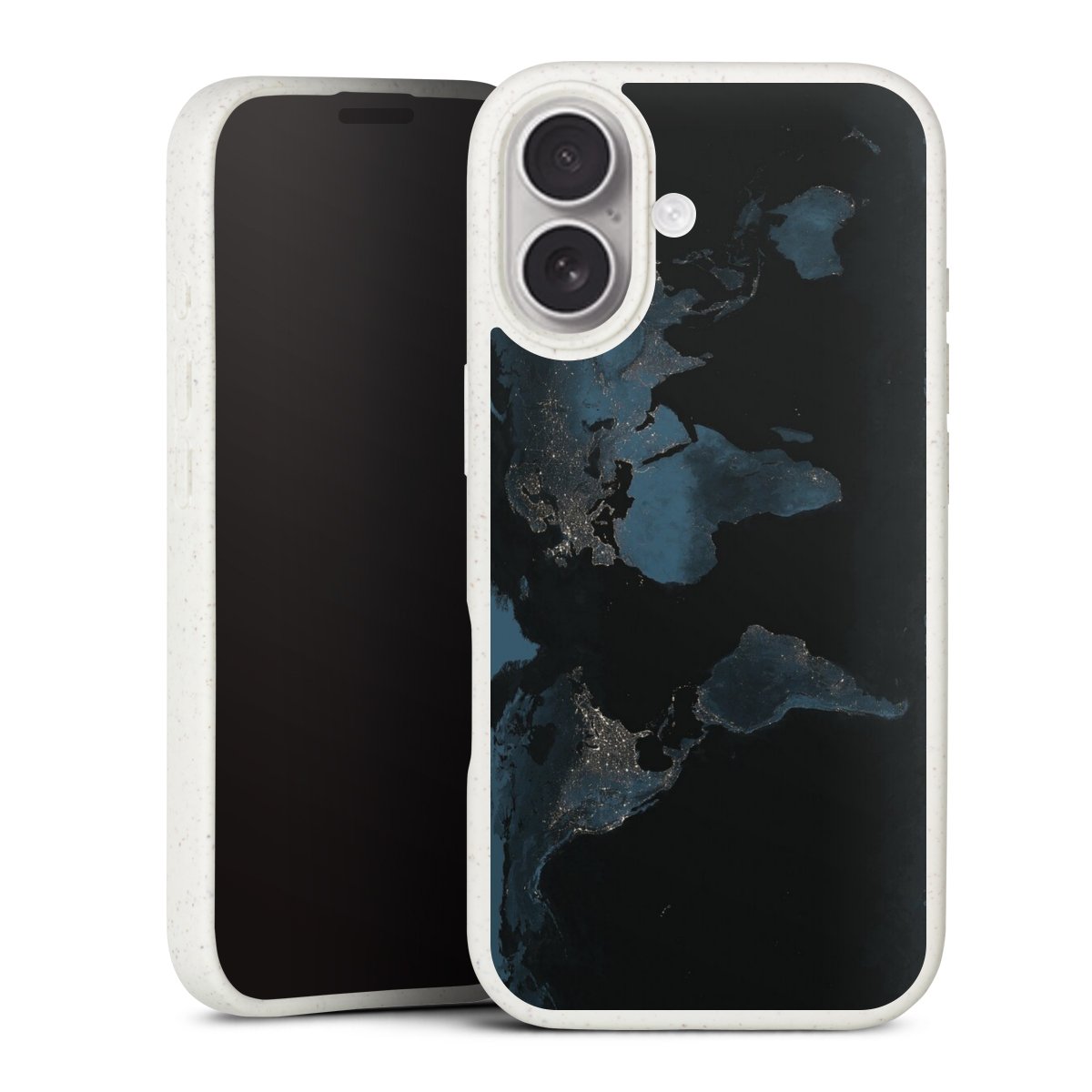 Mappa del mondo con luce notturna