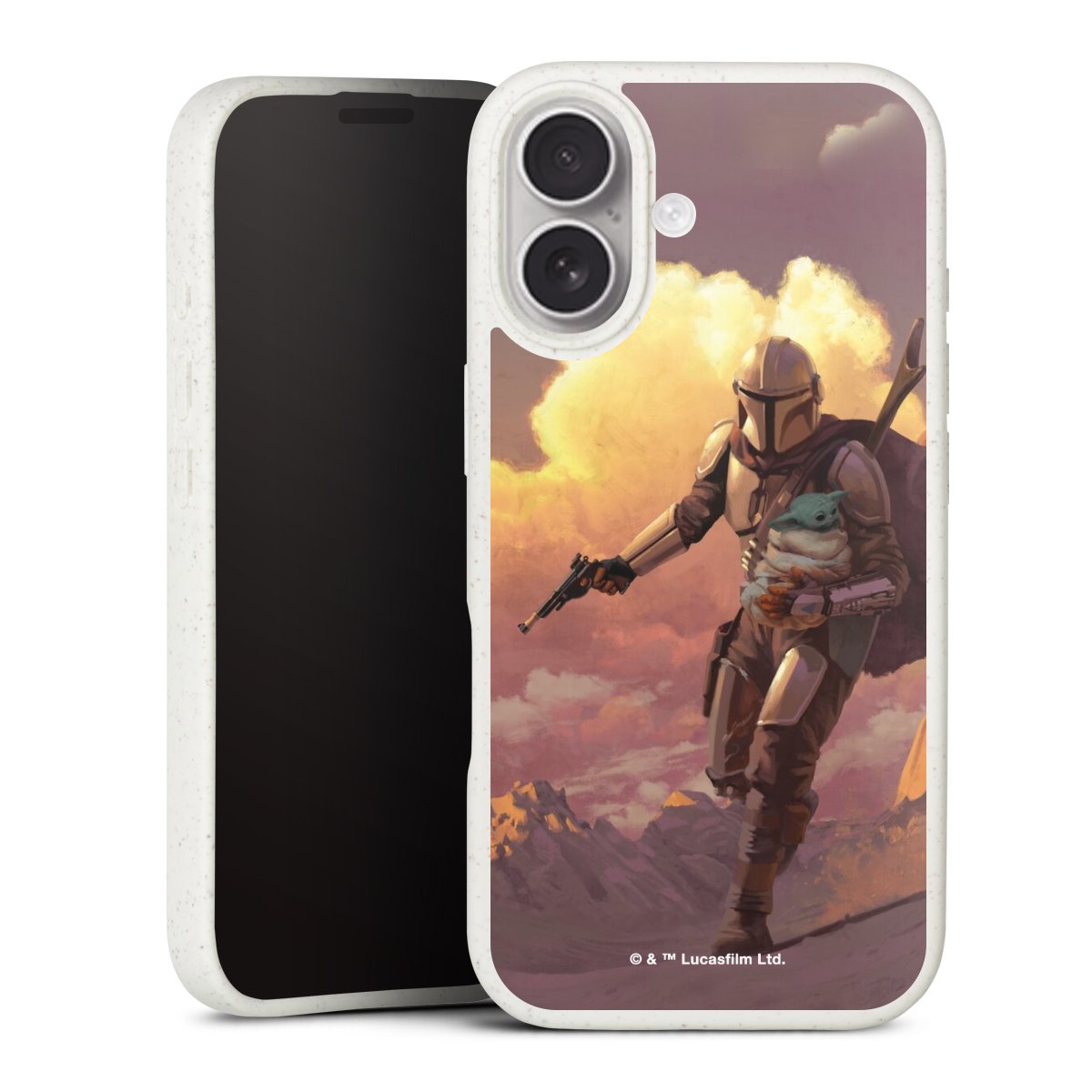 Les nuages ​​du coucher du soleil Mandalorien et Grogu