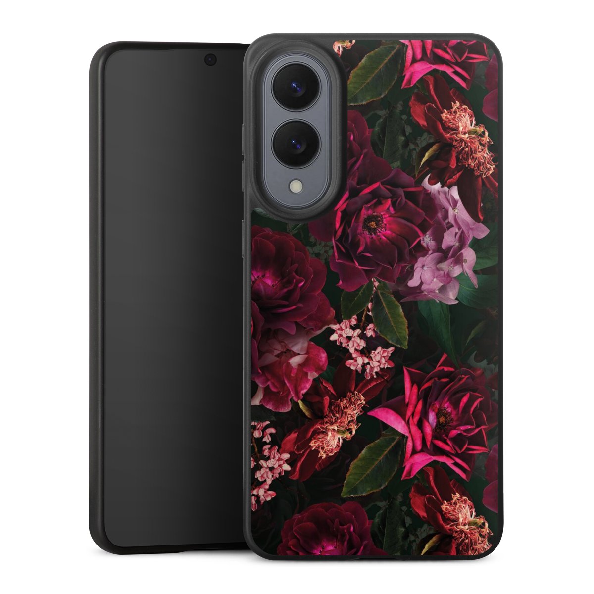 Dunkelrote und rosa Blüten