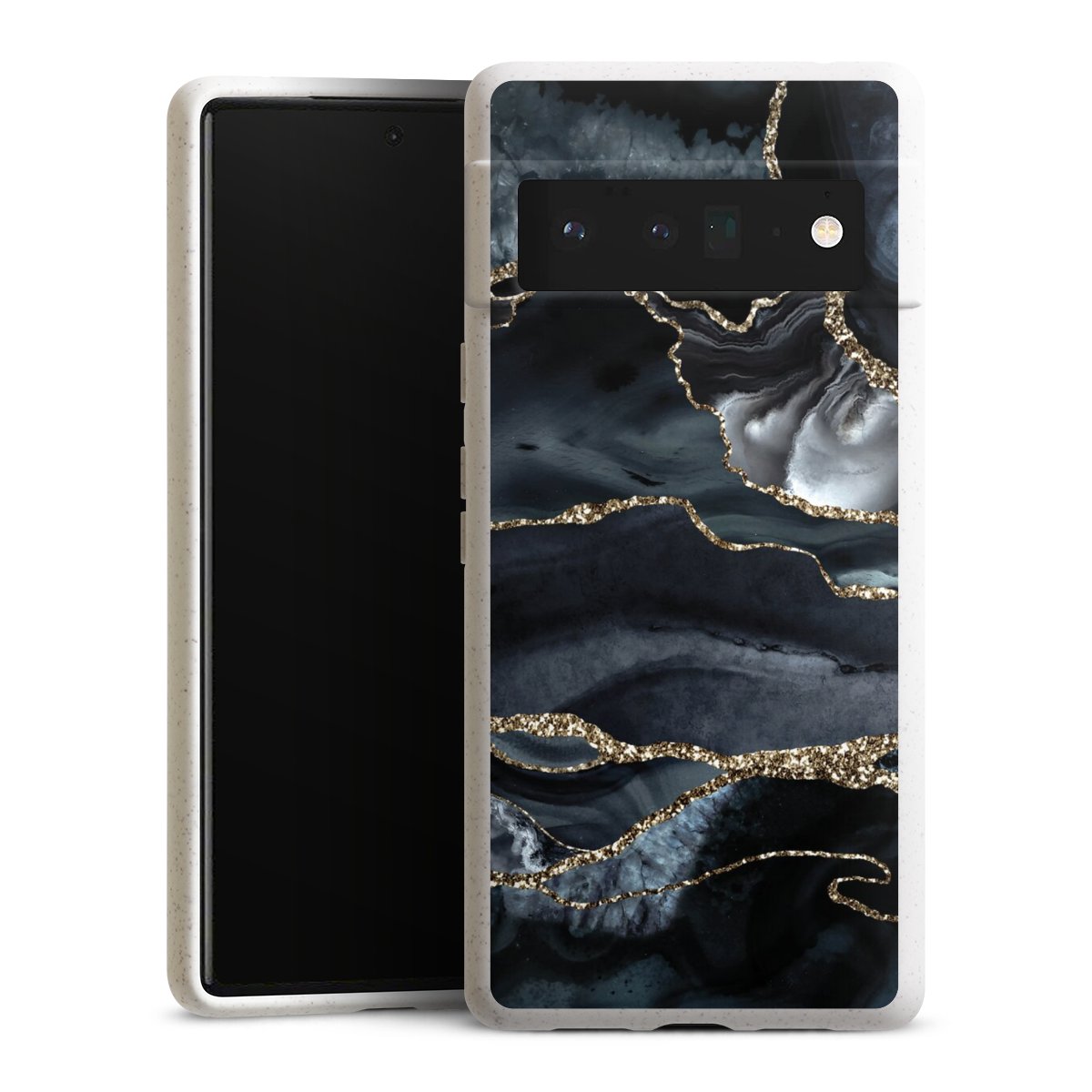 Donker marmer goud Glitterlook