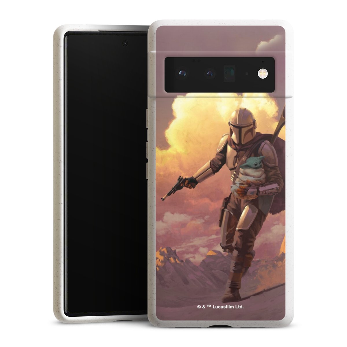 Der Mandalorianer und Grogu Sonnenguntergang Wolken