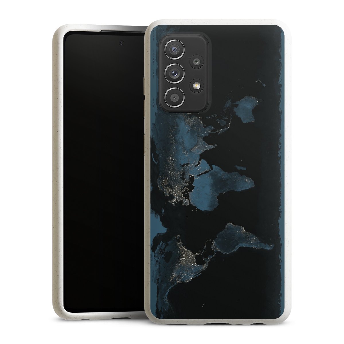 Mappa del mondo con luce notturna