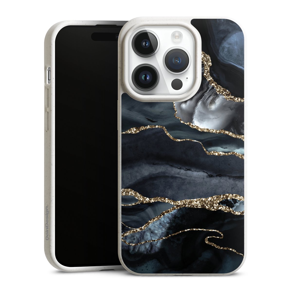 Donker marmer goud Glitterlook