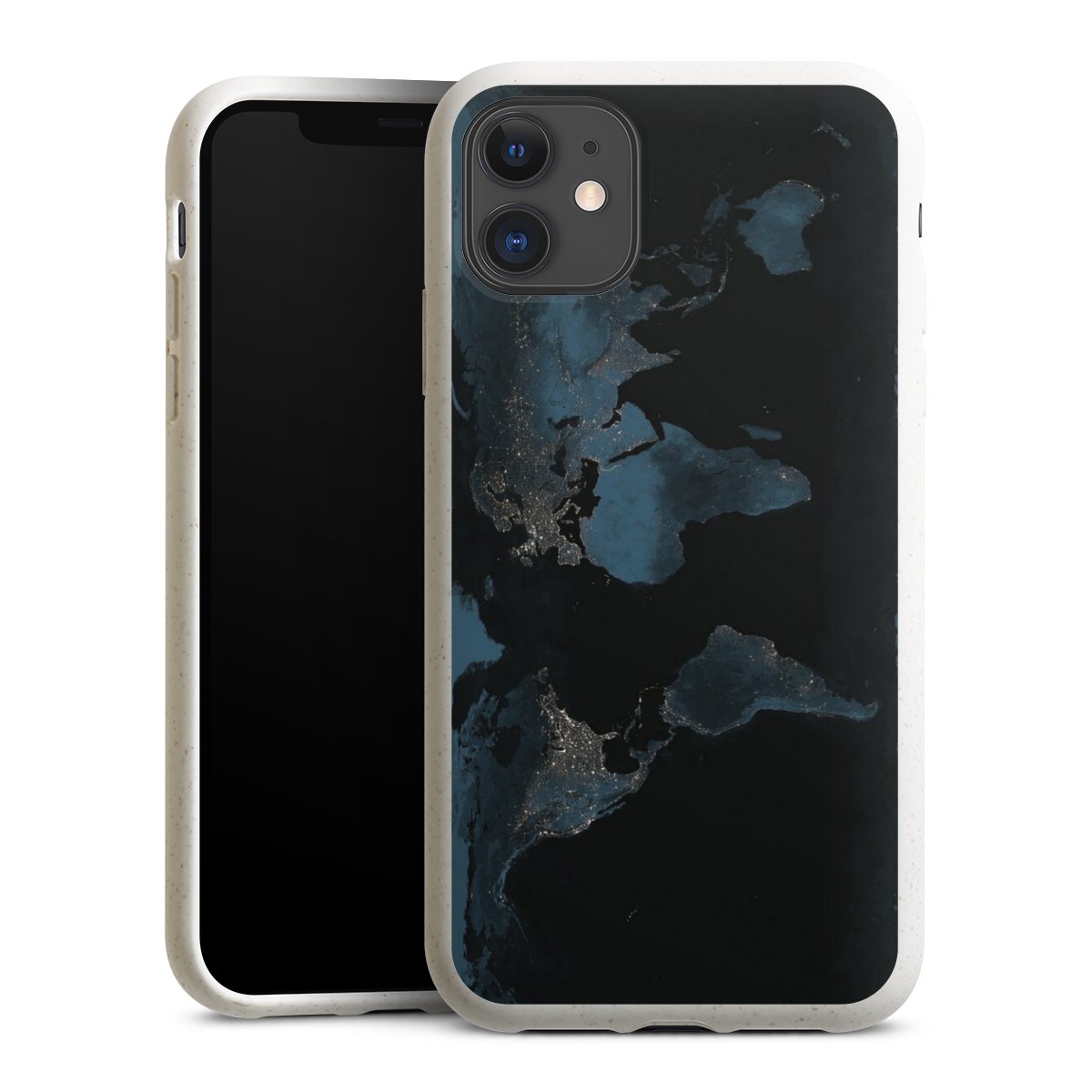 Mappa del mondo con luce notturna