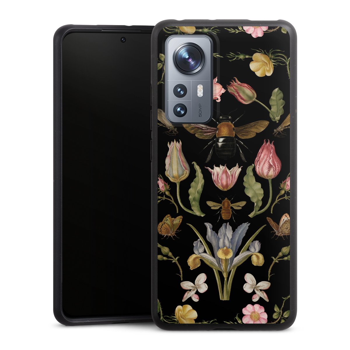 Wildblumen und Biene Schwarz