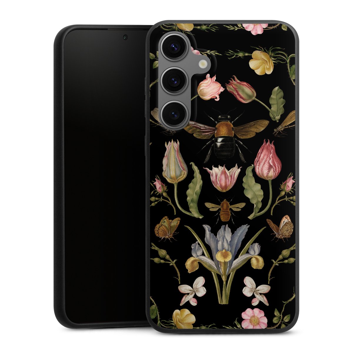 Wildblumen und Biene Schwarz