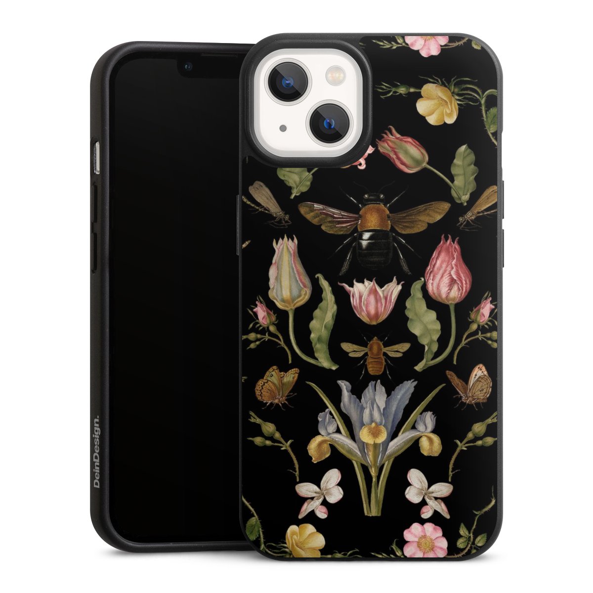 Wildblumen und Biene Schwarz